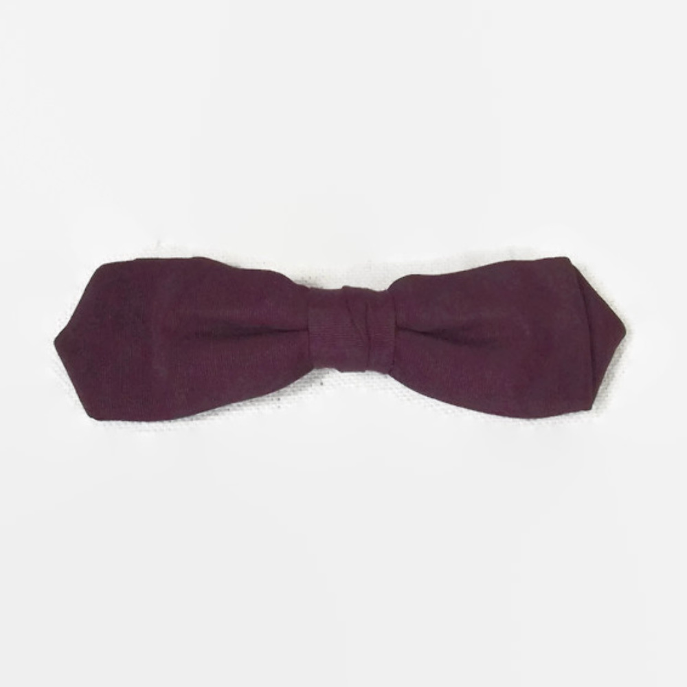 Vintage MCM Clip on Burgundy Bow Tie - Picture 2 of 8